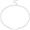 INBLUE Collana Perle Nome Personalizzato per Donne Collana Choker di Perle con Catena in Acciaio Inox Fili di Perle con Ciondolo Nome Gioielli Regalo per Compleanno San Valentino - C1
