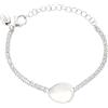 Breil, Collezione B Whisper, Bracciale da Donna in Acciaio Lucido Colorato, Sottile e Leggero, con Superficie Irregolare, Sinuosa e Luccicante, Colore Silver, Misura 21 Cm, Gioielli Donna e Ragazza