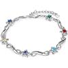 Jeweidea Bracciale da Donna Personalizzato con Nome Incisi Bracciale Infinity con Pietra Portafortuna per Mamma Bracciale per Festa Della Mamma Regali Gioielli