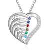 Glooraca Collana con ciondolo a forma di cuore, regalo personalizzato per mamma, nonna, regalo per festa della mamma, compleanno, Misura unica, Ottone, Zirconia cubica