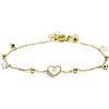 MARLU' BRACCIALE CUORE MADREPERLA CON PENDENTI EMATITE E CRISTALLI ACCIAIO INOSSIDABILE 15BR069G-W (PVD oro giallo)