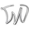 Suplight Anello con Iniziale M Argento 925 Donna Regolabile Lettera M Fedina Argento con Confezione Regalo