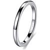 Ayoiow Anello in Argento Donna, Sottile Lucidato Wolframring Damen 51 Anello Tungsteno Donna Acciaio Al Tungsteno Nessuna Pietra Preziosa, Argento Taglia 12