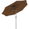 Outsunny Ombrellone da Esterni Inclinabile a 8 Stecche con Manovella, Ombrellone da Giardino in Metallo e Poliestere, Ø295x250 cm, Color Caffè