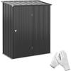 Outsunny Casetta da Giardino 1.34m² in Acciaio Zincato, Capanno da Giardino con Tetto Inclinato, Guanti e Porta Bloccabile, Capanno Porta Attrezzi, 161.5x94.5x196cm, Nero
