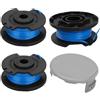 Galenkong 3 bobine di ricambio per decespugliatore, 1 copertura per bobine compatibili con Ryobi One+ AC14RL3A RAC124 OLT1832 RLT183215 RLT2925 RLT1825M13, bobina di ricambio da 1,65 mm per