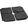Outsunny Base per Ombrellone in Plastica HDPE da 4 Pezzi, Riempibili con Acqua e Sabbia Fino a 18kg, 103x103x8.3 cm, Nero