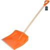 KOTARBAU® Pala da Neve 45 cm con Manico in Legno Pala in Plastica Rinforzata con Raccordi in Metallo con Manico Ergonomico Arancione 136 cm