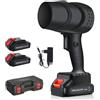 Utensy Soffiatore per foglie, soffiatore d'aria elettrico, soffiatore per foglie con batteria 2 x 1500 mh, Turbo 120 km/h, motore spazzole, soffiatore d'aria senza fili portatile per giardino, prato esterno