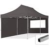 TOOLPORT Gazebo Pieghevole Giardino 3x6m - 2 Laterali Alluminio Telo Idrorepellente Padiglione Mercati Sagre Grigio