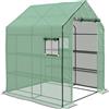 Outsunny Serra da giardino in PE con ripiani a 3 livelli, serra da balcone, telone rinforzato 135 g/m², telaio in acciaio, porta arrotolabile, per verdure, piante, fiori