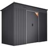 Wasabi - Casetta di Giardino in Metallo 3,14m2 Light Anthracite - 238x130x202cm - 2 Griglie Anticondensa - Porta Scorrevole Doppia - Tetto Inclinato - Capanno di Metallo per Stoccaggio Esterno