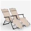 Produce Shop 2 Sedie Sdraio Spiaggia Giardino Pieghevole Multiposizione Emily Lux Zero Gravity - Beige
