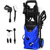 RELAX4LIFE Idropulitrice ad Acqua (140 Bar, 300 L/h) con Spazzola Fissa, Pistola Elettrica ad Alta Pressione e 2 Lance di Pulizia per Auto, Garage e Giardino, Cavo 5 M (Blu)
