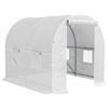 Outsunny Serra da Giardino a Tunnel 2.5x2x2 m con Porte Avvolgibili e Finestre, Serra per Orto con 2 Rinforzi Diagonali, Struttura in Metallo e Copertura PE, per Orto Verdure Fiori, Bianco