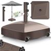 tillvex® Base per ombrellone GRAVIA e Ruote e Freni | Zavorra ombrellone riempibile 37L/56kg | Piedistallo per ombrelloni Giardino e Mercato Ø1,8-3,7m | Resistente a intemperie e UV (Marrone)