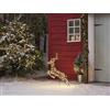 Lights4fun - Mini Cervo di Natale Illuminato, Decorazione Natalizia con Luci LED, Bianco Caldo, Freddo, Renna, Addobbi per Giardino, Esterni, con Cavo di Alimentazione, Altezza 80cm