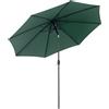 Outsunny Ombrellone da Esterni Inclinabile a 8 Stecche con Manovella, Ombrellone da Giardino in Metallo e Poliestere, Ø295x250 cm, Verde