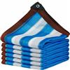 DGSFES Rete Ombreggiante Blu Bianco con Occhielli 85% Protezione UV - Telo Ombreggiante Traspirante HDPE 2X3m per Serra, Balcone, Giardino, Pergola