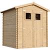TIMBELA Casetta da Giardino in Legno per Esterni - L196xL186xA218 cm/ 2,82 m2 - Piccola Casetta in Legno, Rimessa Attrezzi, Deposito Bici - TIMBELA M320