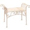 aubaho Giardino Panca Stile Antico Ferro del Giardino del Metallo Bianco Crema Parco
