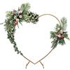 Lilyeriy Arco a forma di cuore in metallo dorato (2,1 m), per matrimoni, San Valentino, fidanzamento, feste di compleanno, giardino e sfondo fotografico