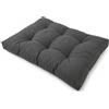 POKAR Cuscino-sedile Imbottito 120x80x12cm per Divano da Giardino, fodere asportabile e lavabile, per Bancali, comoda Seduta per Interno ed Esterno, DYI - fai da te, senza Pallet, antracite