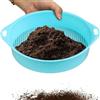 Cyrank Setaccio Rotondo per Terreno Da Giardino Setaccio per Sabbia Setaccio per Terreno 3mm PP Tetragonum Foro Setaccio per Terreno Setaccio per Terreno Portatile Filtro per Terra E Pietra Strumenti(Blu)