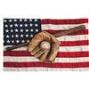 Generic Bandieras Da Cortile Vintage Baseball Ball Bat Glove American Divertente Bandieras Anniversario Bandiera Di Benvenuto Tutte Le Stagioni Garden Flag Per Veranda Spiaggia Prato 90X150 Cm