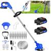 YouseaHome Tagliaerba a batteria da 21 V, con 2 batterie, tagliabordi, 21 V, decespugliatore elettrico, batteria decespugliatore con manico girevole, tagliaerba a batteria per giardino, cortile