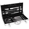 Brillibrum - Set di utensili da cucina in acciaio inox, 18 pezzi, con valigetta (posate - senza incisione)