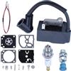 Adefol Valvola di decompressione della Bobina di accensione Kit per Husqvarna 445 450 450E con Kit di Riparazione carburatore 573935701 504571401