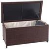 Mendler Baule Contenitore Esterno Giardino HWC-D88 polyrattan - Premium 51x100x50cm 170l Marrone