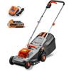 FUXTEC Tagliaerba a Batteria 20V E1RM20ECO-SET, batteria 4Ah + caricabatterie, per giardini piccoli e medi, larghezza di taglio 30cm, cesto di raccolta 30L, altezza di taglio regolabile 30-70mm