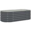 vidaXL Letto Rialzato da Giardino 160x80x44cm Acciaio Zincato Grigio Fioriera