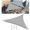 Woace Tenda a Vela Impermeabile Tenda da Sole per Esterno con Anello D e Corda Vela Ombreggiante Parasole Protezione Triangolare Anti UV per Giardino Balcone Terrazza Campeggio Grigio chiaro 7.2x7.2x10.2M
