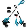 GrecoShop Elettrozappa Motozappa Coltivatore a Batteria 21V con Doppia Batteria - Potente 270 RPM con 4 Denti in Acciaio, Profondità 18 cm e Larghezza 220 mm per Orto, Giardino e Aiuole