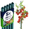 KADAX Supporti in Acciaio Plasticato - 5 x 90cmx11mm, Sostegni per Pomodori, Bastoncini di Supporto per Piante Rampicanti, Pali per Orto e Giardino