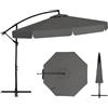 RELAX4LIFE Ombrellone da Giardino 300cm, Parasole da Esterno con 8 Stecche, Inclinazione Regolabile, Ombrellone per Giardino, Spiaggia e Balcone (Grigio)