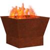vidaXL Focolare Marrone 40 x 40 x 35 cm, Set di bracieri Moderni, Durevole riscaldatore in Acciaio, Design Quadrato per Il Giardino e la terrazza