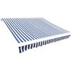 puraday Tessuto di ricambio per tende da sole 3,5 x 2,5 m, rivestimento per tende da sole blu e bianco, tessuto per tende da sole impermeabile in poliestere con rivestimento in poliuretano