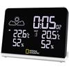 National Geographic, stazione meteorologica multi colour con display LCD true black da 256 colori, temperatura interna/esterna e umidità dell'aria e grafica 12 ore trend meteorologico, colore: nero