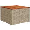 vidaXL Tavolo da Giardino Beige 55x55x37 cm Polyrattan e Legno Acacia