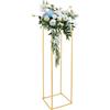 EasegantEl Espositore di fiori da matrimonio, centrotavola, elegante, supporto per fiori autoportante, supporto per fiori, centrotavola, matrimonio, festa, giardino, design dorato, 50 x 50 x 180 cm