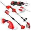 Lmozim 3 in 1 Tagliasiepi a Batteria Telescopico,Cesoie e Tagliasiepi senza fili,Tagliasiepi Elettrico con 2 * 2.0Ah Batteries,Raggio d'azione fino a 4m, Lunghezza Lama 200 mm e 155 mm, potare gli alberi, ta