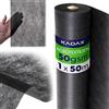 KADAX Telo pacciamatura Anti Erbacce 1 x 50 m - 50 g/m² Nero - per aiuole e orto - Permeabile all'Acqua per irrigazione Senza ristagni
