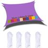 YAOYI Tenda A Vela Rettangolare 2x2m Impermeabile Vela Ombreggiante Protezione Raggi UV 98% per Feste All'aperto in Terrazza Giardino, con Corda, Viola