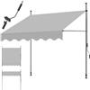 tectake® Tenda da Sole a Morsetto con Manovella, Altezza e Inclinazione Regolabile, Telo Impermeabile e Resistente ai Raggi UV, Ideale per Balcone e Terrazzo, 200x180cm - Grigio Chiaro