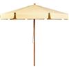 COSTWAY Ombrellone da Giardino 300 cm, Ombrellone da Esterno con Pulsante Manuale e Inclinazione Regolabile, Protezione UV, Ideale per Piscina, Balcone, Giardino (Beige)