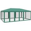 vidaXL Tenda per Feste con 10 Pareti Laterali in Rete Verde 6x4 m HDPE